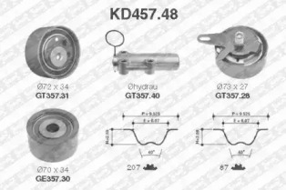 KD45748 SNR Комплект ГРМ (ремінь + ролик)