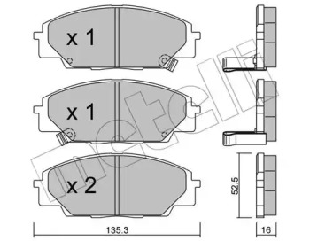 2204350 METELLI Комплект гальмівних колодок (дискових)