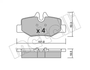 2205760 METELLI Колодки тормозные