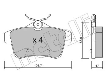 2208550 METELLI Колодки тормозные