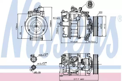 89223 NISSENS Компресор AI A 4/S 4(00-)2.4 i V6(+)[OE 8E0260805S]