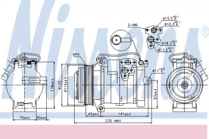 89315 NISSENS Компресор JP GD CHER(99-)2.7 CRD[OE 55116839AA]