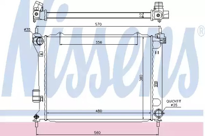 67549 NISSENS NISSENS HYUNDAI Радіатор системи охолодження двигуна i20 I 1.4, 1.6 08-