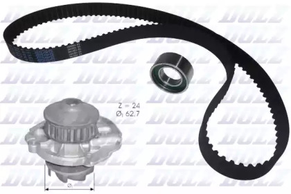 KD022 DOLZ DOLZ FIAТ К-т ГРМ (помпа + ремень 129 зубцов + ролик) Doblo 1.2