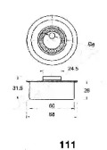 BE111 JAPANPARTS JAPANPARTS NISSAN натяжний ролик Primera 2,0D 91-94/SUNNY 2,0D 11/90-