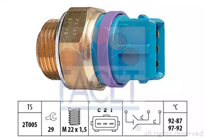 75629 FACET Датчик вмикання вентилятора Jumpy/Scudo/Expert 1.0-2.1 83-06