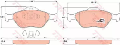 GDB1419 TRW Гальмівні колодки, дискові