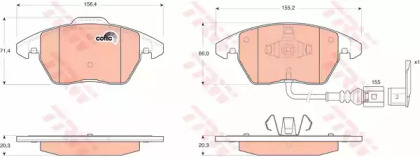 GDB1550 TRW Комплект тормозных колодок, дисковый тормоз