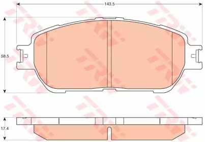 GDB3612 TRW Гальмівні колодки дискові TOYOTA Camry(V30) 