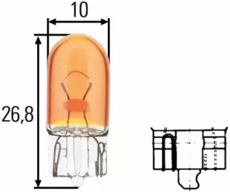 8GP003594543 HELLA HELLA WY5W 12V 5W Лампа розжарювання вказівника повороту (жовтий) STANDARD (блістер 2 шт)