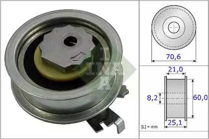 531088210 INA Натяжной ролик ремня ГРМ VW 04C 109 479 G  (Пр-во INA)