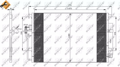 35849 NRF Конденсатор кондиционера MERCEDES Sprinter (906) 06- (пр-во NRF)
