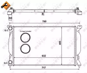 50539 NRF Радиатор охлаждения двигателя AUDI A4 00- (пр-во NRF)