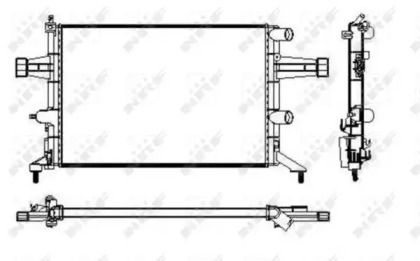 53629 NRF Радиатор охлаждения двигателя OPEL Astra 98- (пр-во NRF)