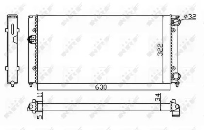 54664 NRF Радиатор охлаждения двигателя SEAT Cordoba 93- (пр-во NRF)