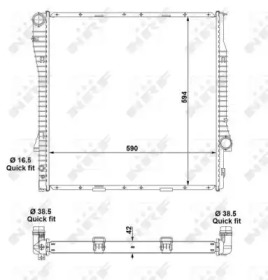55328 NRF Радіатор охолодження двигуна BMW X5 E53 00- (вир-во NRF)