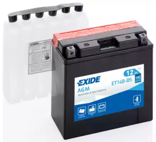 ET14BBS EXIDE Аккумулятор   12Ah-12v Exide AGM (ET14B-BS) (150х70х145) L, EN190