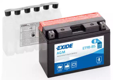 ET9BBS EXIDE Аккумулятор    8Ah-12v Exide AGM (ET9B-BS) (150х70х105) L, EN110
