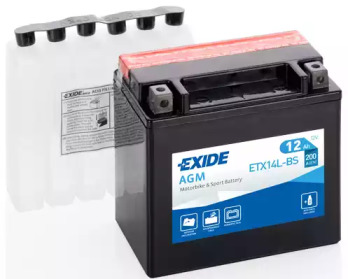 ETX14LBS EXIDE Аккумулятор   12Ah-12v Exide AGM (150х87х145),R,EN200