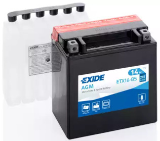 ETX16BS EXIDE Аккумулятор   14Ah-12v Exide (ETX16-BS) (150х87х161) L, EN215