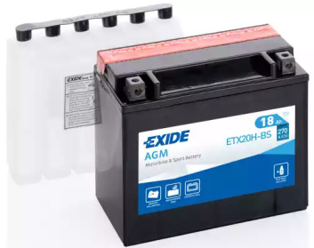 ETX20HBS EXIDE Аккумулятор   18Ah-12v Exide AGM (ETX20H-BS) (175х87х155) L, EN270