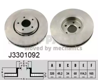 J3301092 NIPPARTS Диск гальмівний