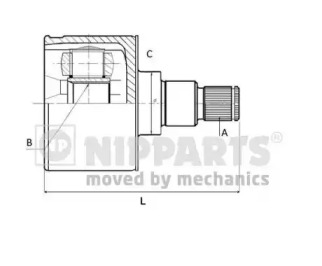 N2830900 NIPPARTS Шарнір приводного валу