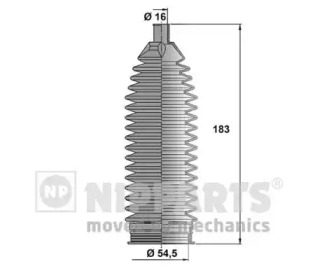 N2840512 NIPPARTS Пильовик рульового механізму