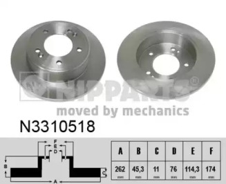 N3310518 NIPPARTS Гальмівний диск