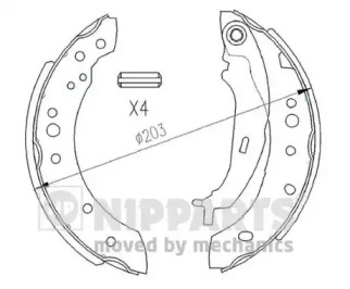 N3505043 NIPPARTS Гальмiвнi колодки к-кт.