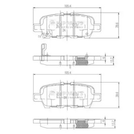 N3611051 NIPPARTS Гальмiвнi колодки к-кт.