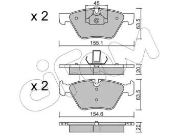 8225573 CIFAM CIFAM Тормозные колодки перед. BMW 3 90/91/92  5 E60/61