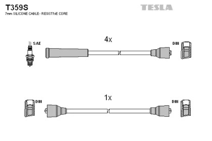 T359S TESLA Комплект кабелiв запалювання