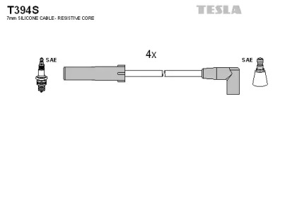 T394S TESLA Кабель зажигания, к-кт TESLA Lada Niva 21214 1.7i