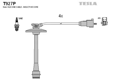 T927P TESLA Комплект кабелiв запалювання