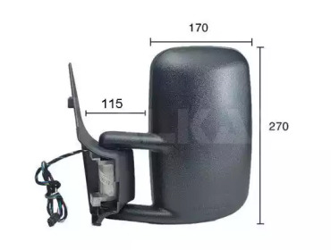 9226966 ALKAR Зеркало прав., эл. регул., с подогревом, выпуклое 1980 mm