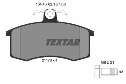 2117002 TEXTAR Колодки гальмівні дискові