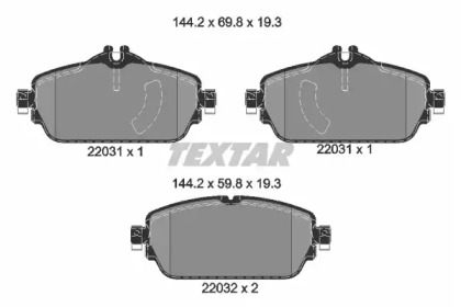 2203101 TEXTAR Колодки тормозные