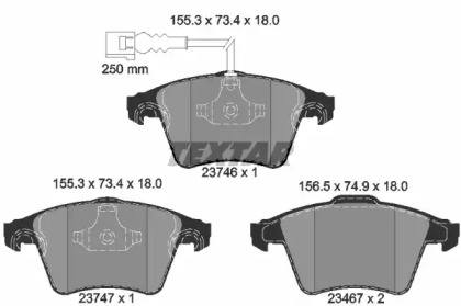 2374601 TEXTAR Гальмівні колодки дискові