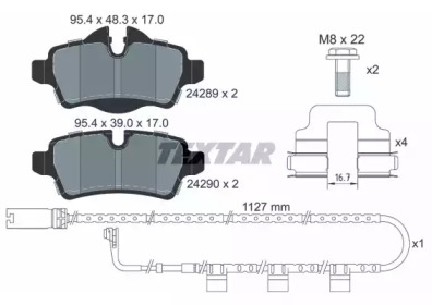 2428904 TEXTAR Комплект гальмівних колодок