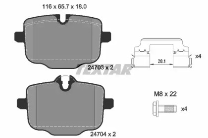 2470301 TEXTAR Колодки тормозные
