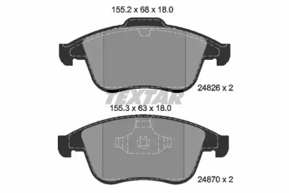 2482601 TEXTAR Колодки гальмівні дискові