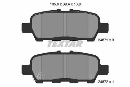 2487101 TEXTAR Гальмівні колодки дискові