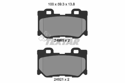 2499501 TEXTAR TEXTAR  Тормозные колодки зад. INFINITI G37,FX50