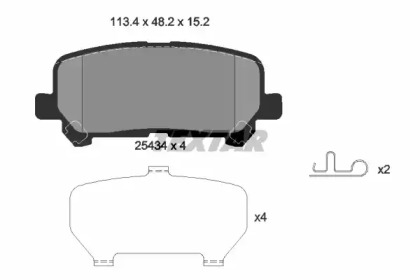 2543401 TEXTAR Гальмівні колодки, дискові