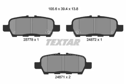 2577801 TEXTAR Гальмівні колодки INFINITI/NISSAN/SUZUKI FX/EX/Tiida/Grand Vitara 