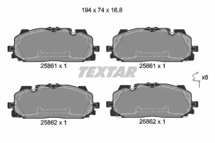 2586101 TEXTAR Колодки тормозные
