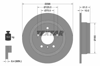 92076603 TEXTAR Диск гальмівний BMW 5(E39) 
