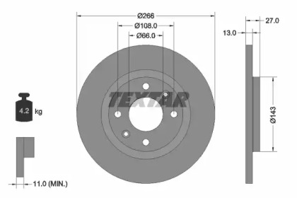 92089103 TEXTAR Диск тормозной