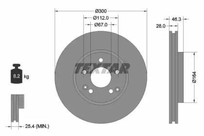 92106005 TEXTAR Диск тормозной